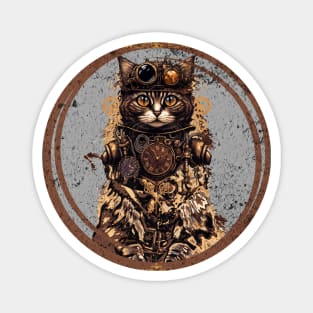 Steampunk Cat Portrait Magnet